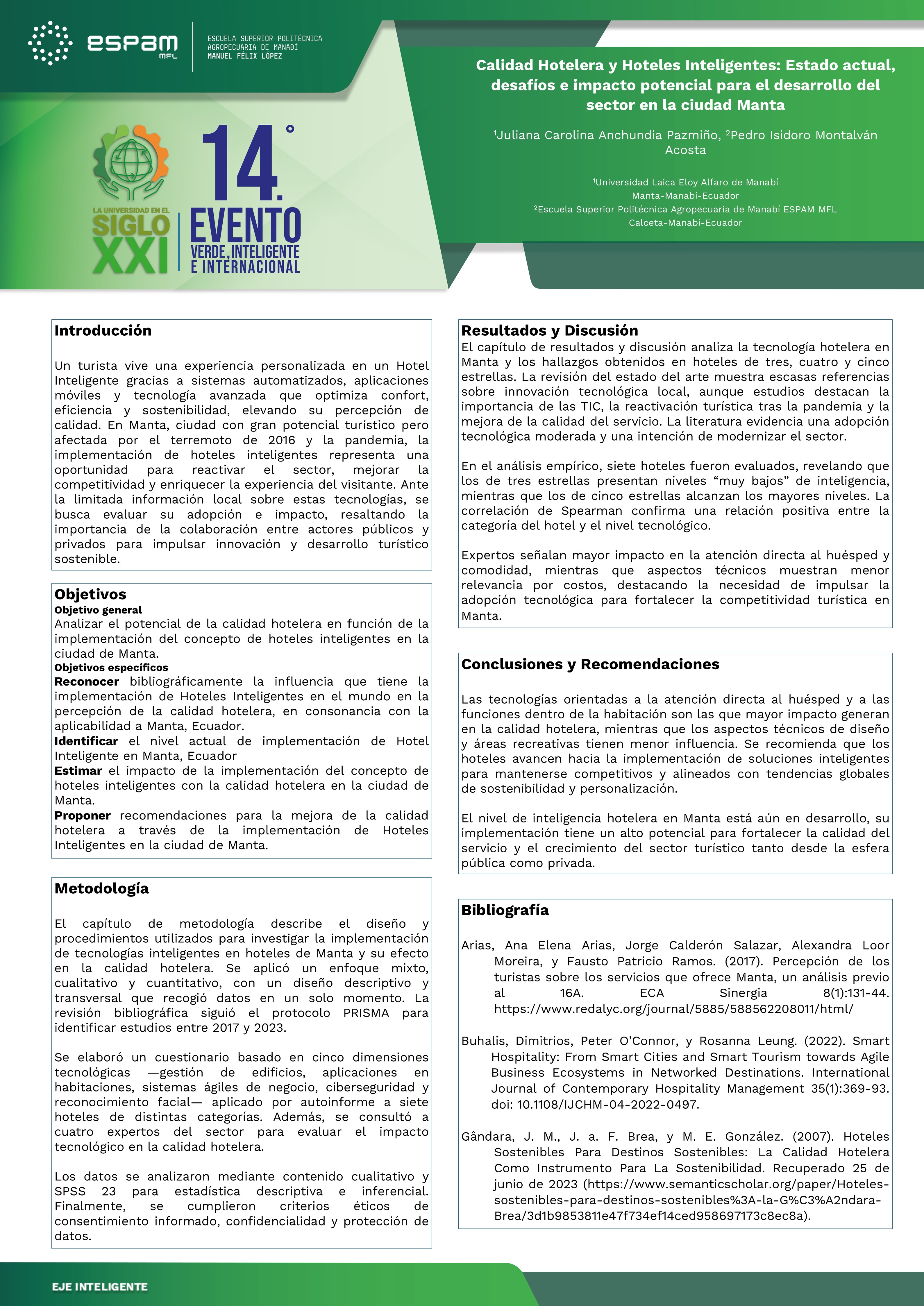 Foto Calidad Hotelera y Hoteles Inteligentes: estado actual, desafíos e impacto potencial para el desarrollo del sector en la ciudad Manta