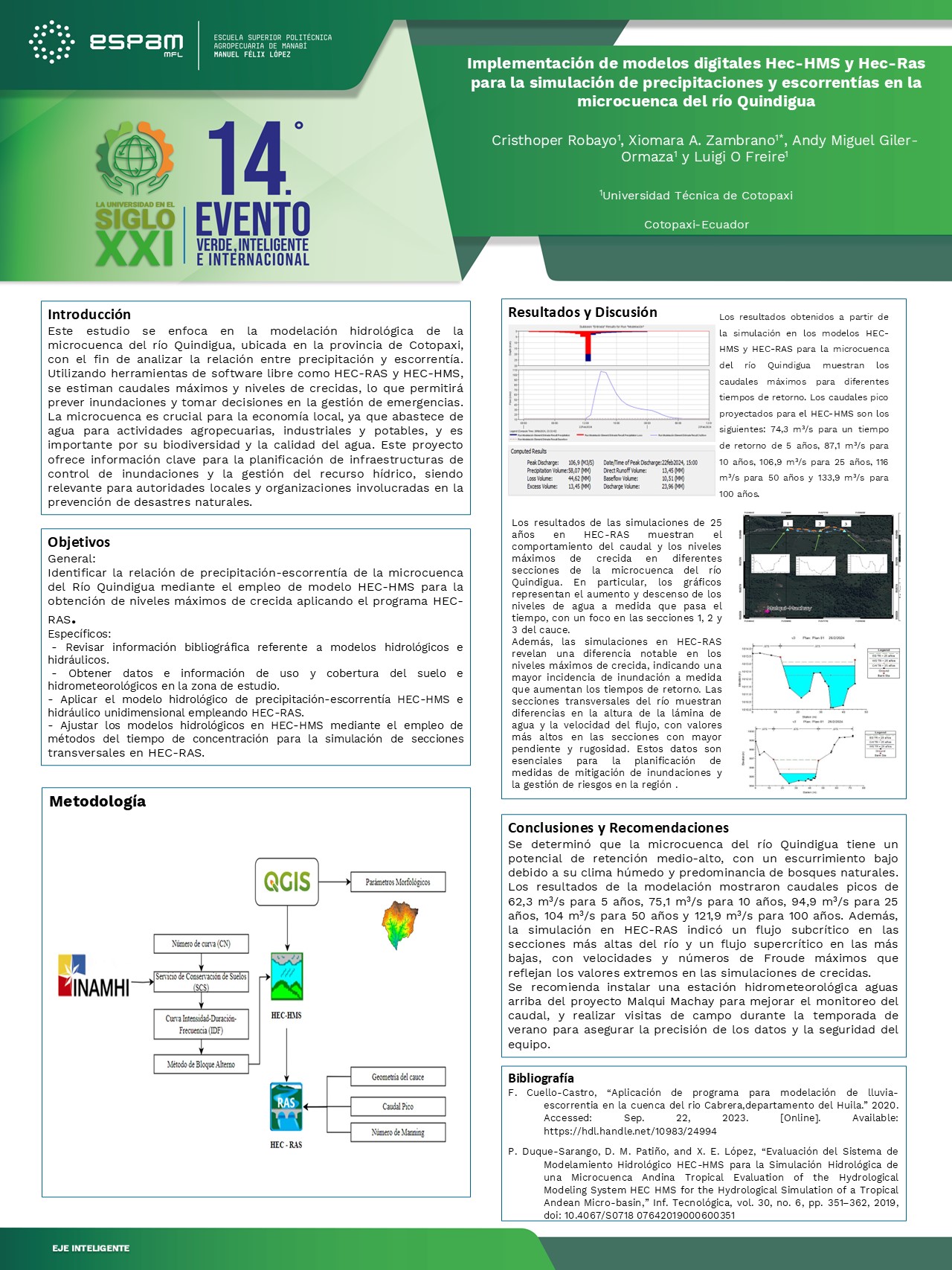 Foto Implementación de modelos digitales Hec-HMS y Hec-Ras para la simulación de precipitaciones y escorrentías en la microcuenca del río Quindigua