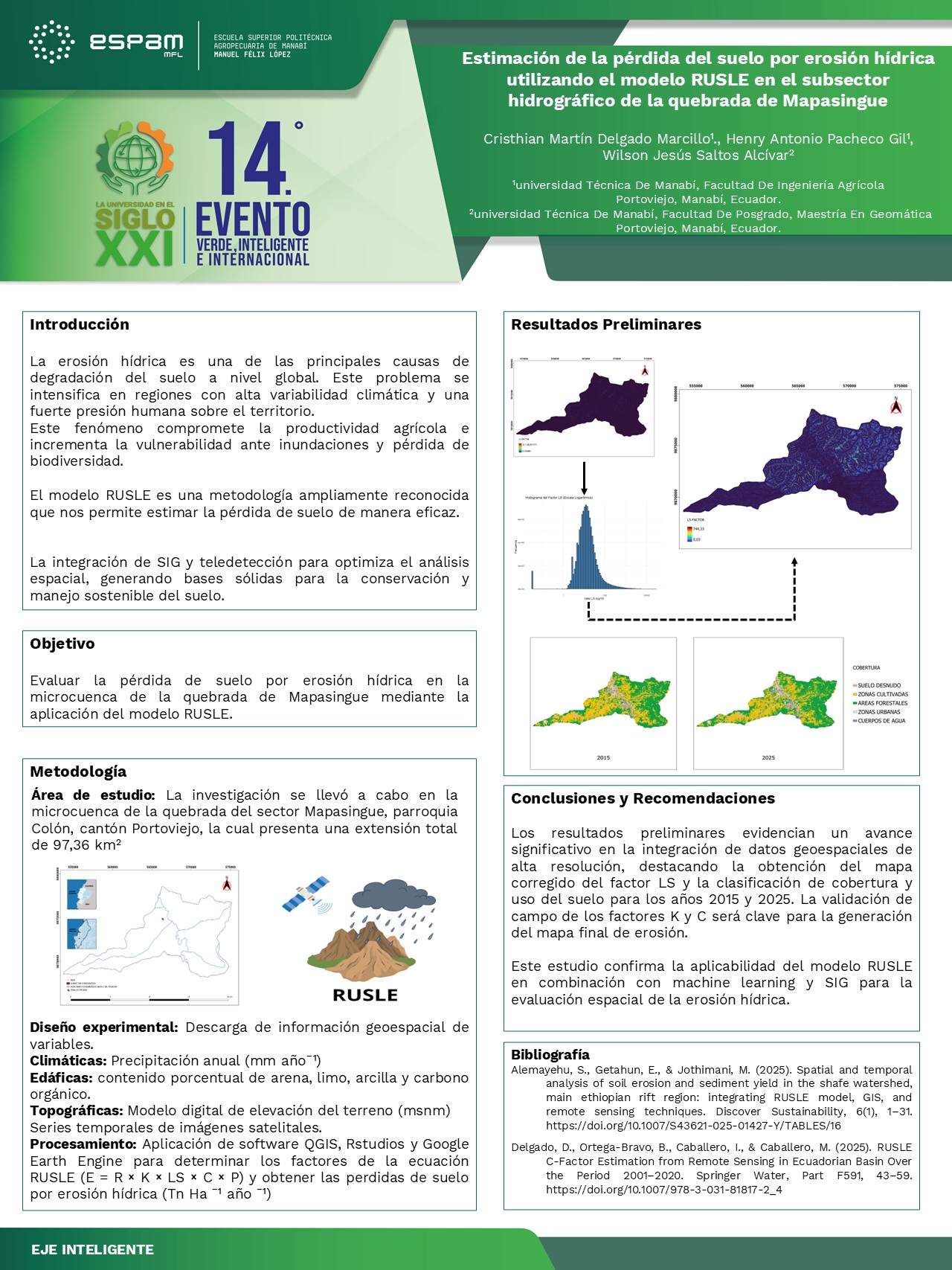 Foto Estimación de la pérdida del suelo por erosión hídrica utilizando el modelo RUSLE en el subsector hidrográfico de la quebrada de Mapasingue