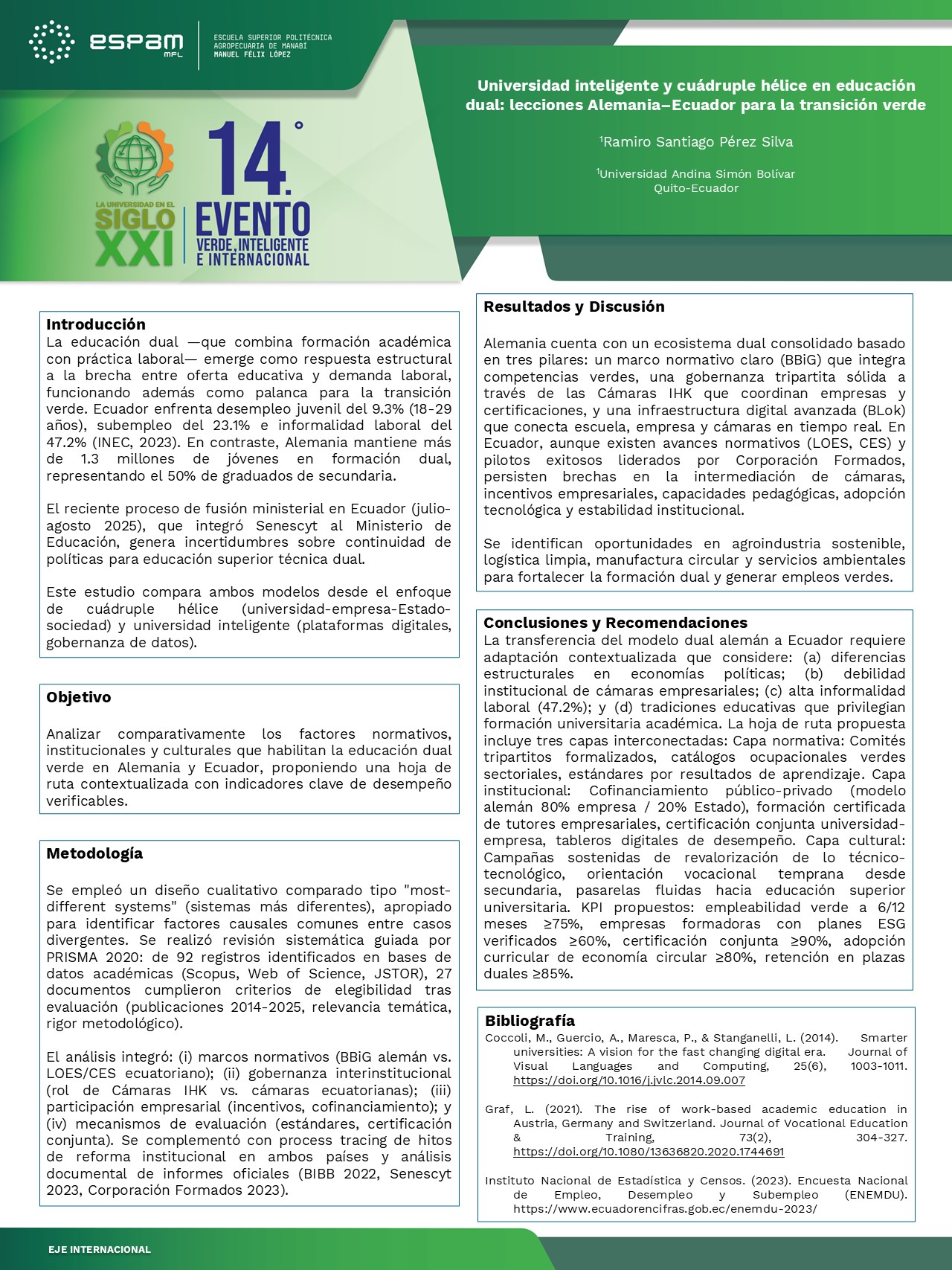 Foto Universidad Inteligente y Cuádruple Hélice en Educación Dual: Lecciones Alemania–Ecuador para la Transición Verde