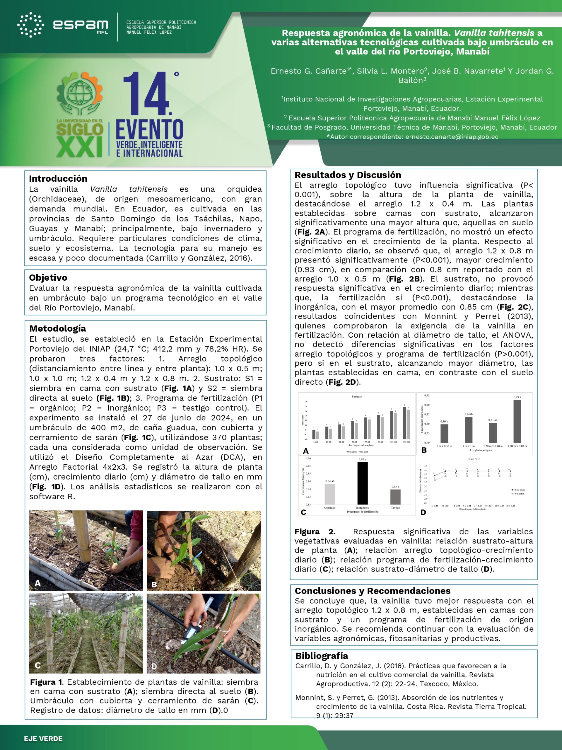 Foto Respuesta agronómica de la vainilla vanilla tahitensis a varias alternativas tecnológicas cultivada bajo umbráculo en el valle del río Portoviejo, Manabí